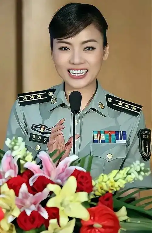 盛开在军中的玫瑰著名军旅歌唱家陈思思一身戎装气质出众