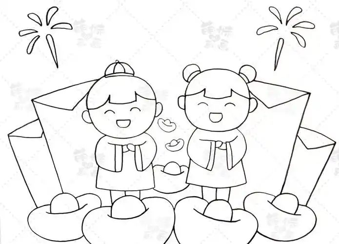 春节画简单 春节画简单漂亮可爱 - 水彩迷