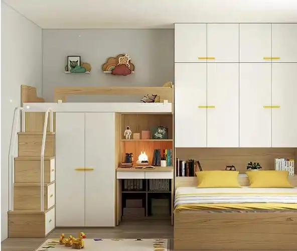 这样比榻榻米还要节省空间,还能满足孩子喜欢睡上下床的需求