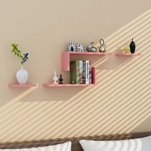 墙壁架子隔板墙上置物架 现代简约客厅创意书架电视背景壁挂装饰