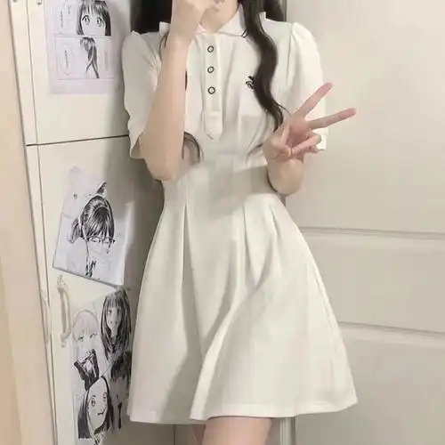 连衣裙初中学生高中女生中长款裙子13学院风14岁女孩15夏装16 - 17网