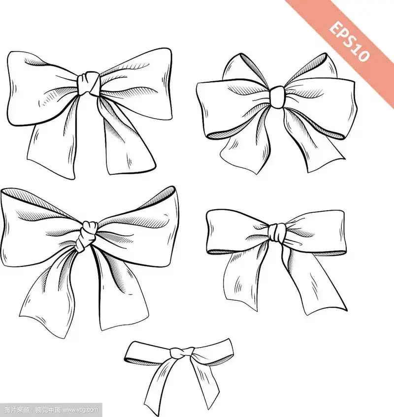 系列黑线蝴蝶结素描风格