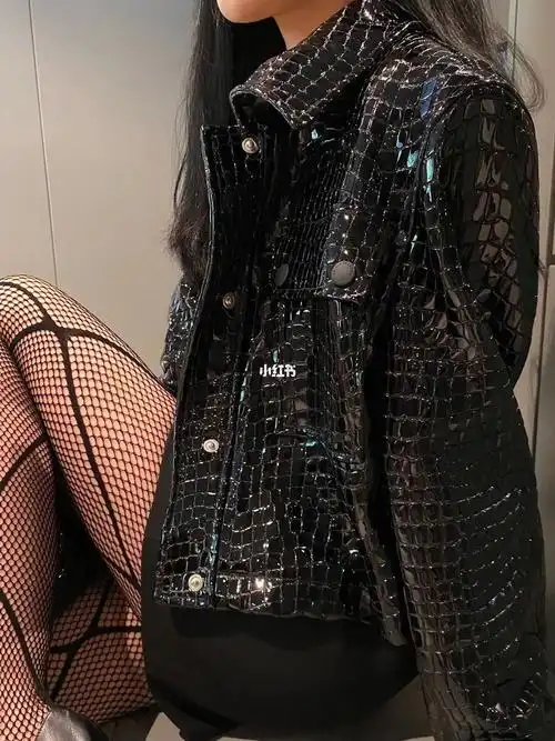 le alessandra 独家定制 鳄鱼纹羊皮91外套 时髦精必备单品 98