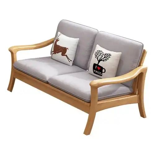 臻远zysmsf26北欧实木沙发简约家用沙发双人位视频