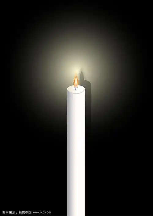 白色背景上的白色蜡烛象征着哀悼