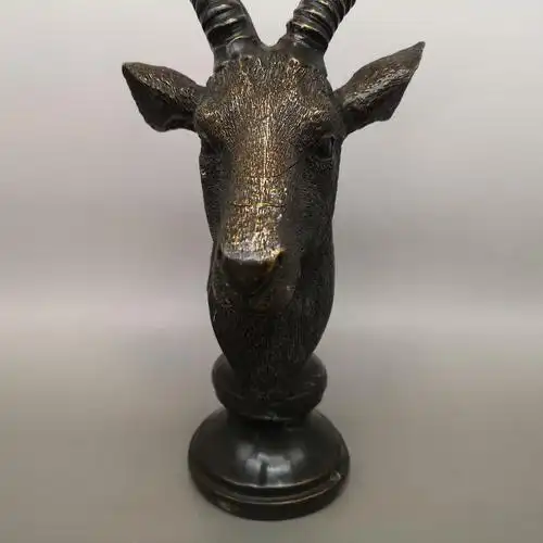 做旧仿古仿紫铜 羊头 摆件 色泽雅致 古意盎然 家居客厅摆设