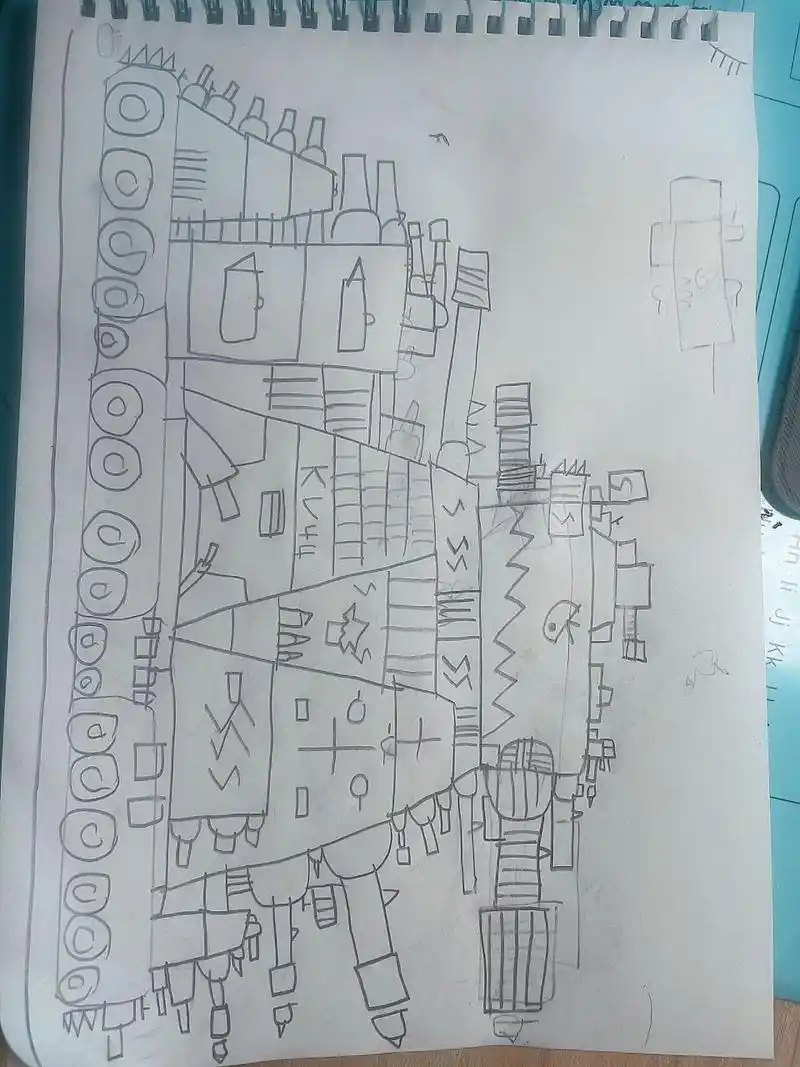 儿子画的主战坦克kv44