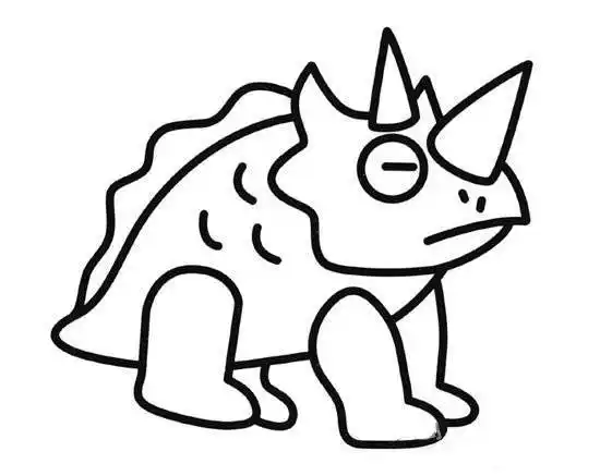 三角龙简笔画 三角龙简笔画幼儿