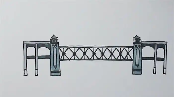 武汉长江大桥简笔画