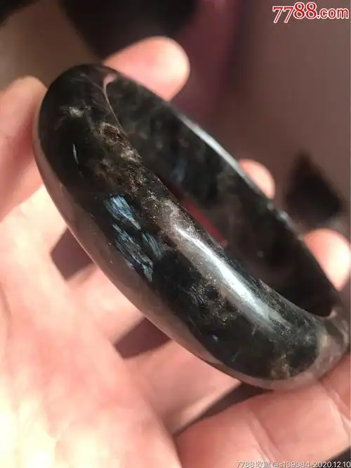 天然黑宝石闪蓝晶云母手镯,包真-其他宝石-7788旧货商城