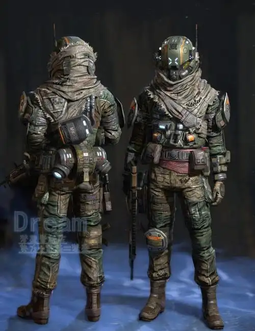 800张单兵机甲外骨骼科幻机械装甲插画设计素材