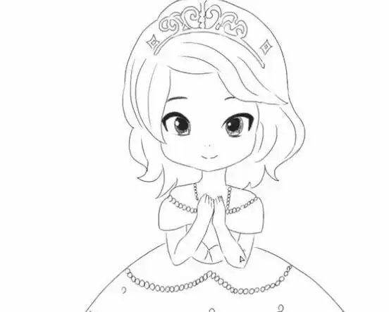 苏菲亚公主简笔画怎么画步骤教程