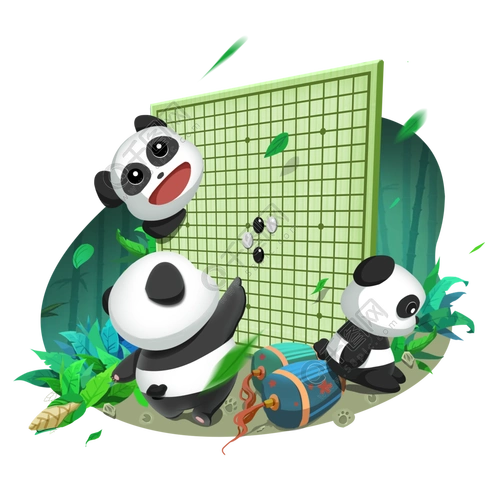 古风主题围棋手绘插画