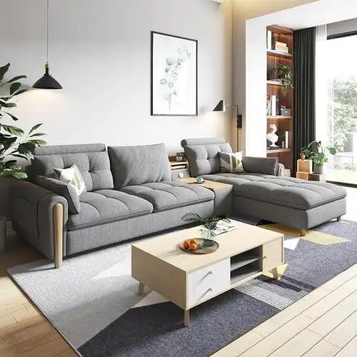 客厅简约小户型布艺沙发,可拆洗布套