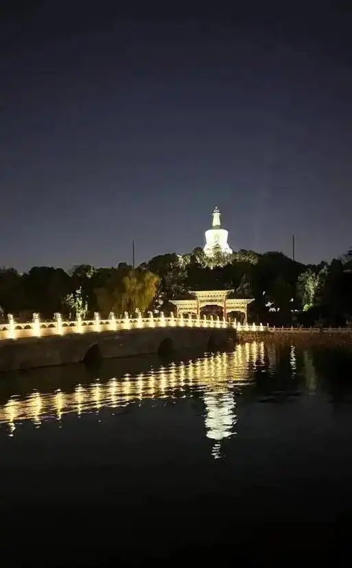 颐和园夜景.颐和园的夜景照明系统以佛香阁为视觉中心,伴随周围 - 抖