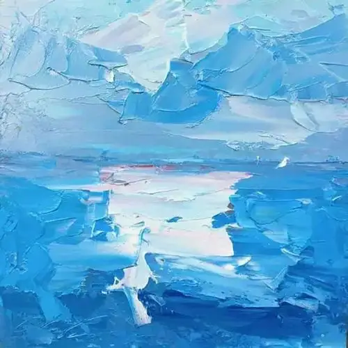 意大利现代激情主义画家作品欣赏,蓝色与大海绘画作品集