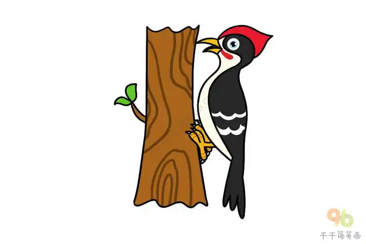 啄木鸟简笔画简单画法
