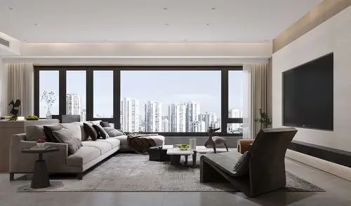 大面积的落地窗,增加了采光.使户外的美景,映入眼帘.