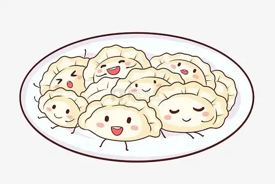 psdpng卡通简约可爱冬至吃饺子免抠元素psdpng手绘饺子素材 两个组合