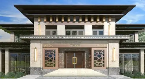 新中式大宅设计,自建房别墅设计,|三维|建筑/空间|狮子座设计 - 原创