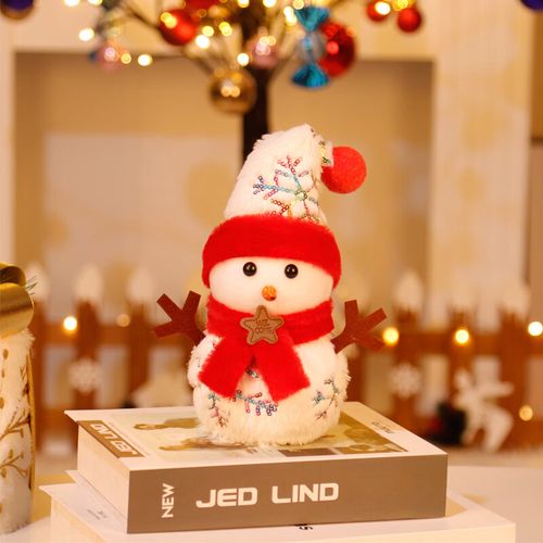 婧玲咔圣诞玩偶迷你 圣诞树挂件小雪人迷你雪人娃娃礼物圣诞节装饰品