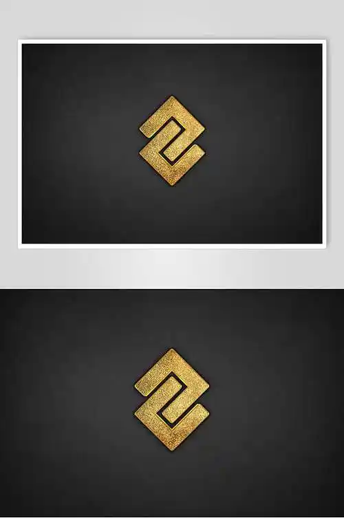 金属质感金色logo标志样机