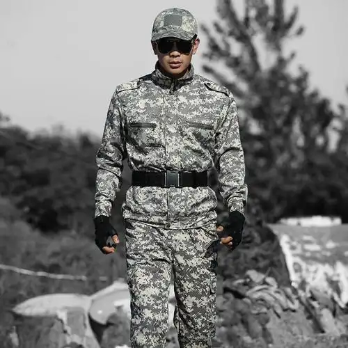 盾郎迷彩服男套装军装特种兵作训服学生军训服防刮耐磨工作服 acu迷彩