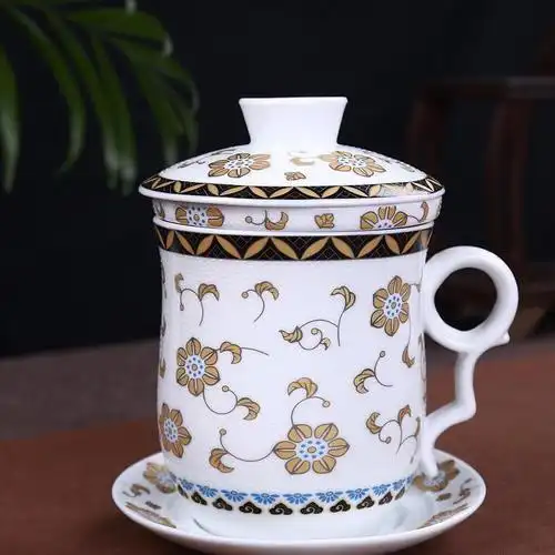 瓷杯子 带盖