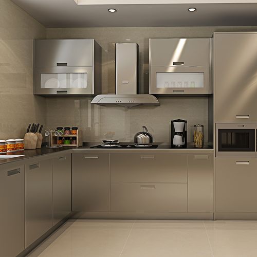 304不锈钢灶台柜橱柜一体成型整体厨房厨柜加厚台面拉篮定制武汉