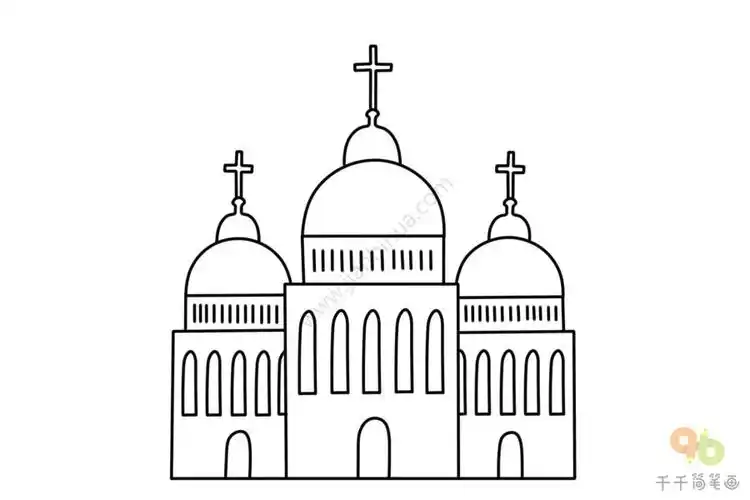 富丽的教堂简笔画图片_建筑简笔画