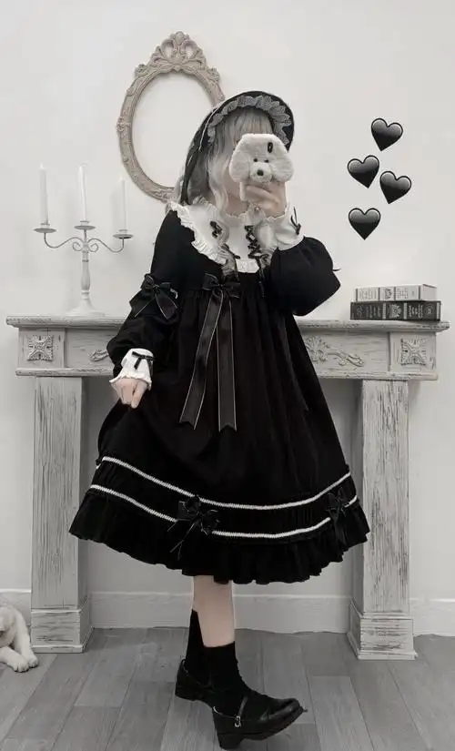 原创设计 摇篮人偶lolita 暗黑哥特连衣裙op