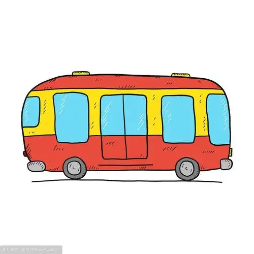 手绘卡通巴士