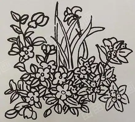 花丛简笔画怎么画,花丛简笔画简单画法