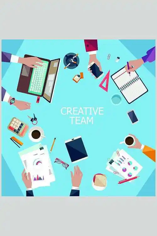 现代扁平化工作办公矢量素材