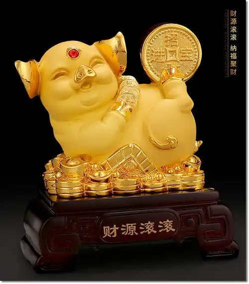 招财金猪摆件2019猪年吉祥物平安保险开红贺岁商务纪念工艺礼品