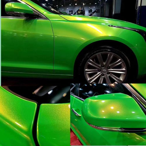 汽车车身改色超亮金属幻彩珊瑚渐变孔雀绿全改色膜