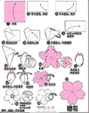 是玫瑰花最简单的折纸过程简单操作百合花朵折纸教程图解正方形折纸花