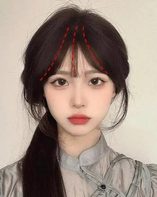 剪一次好看一次的法式八字刘海超显小