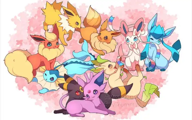 宝可梦剑盾路闪闪光伊布家族