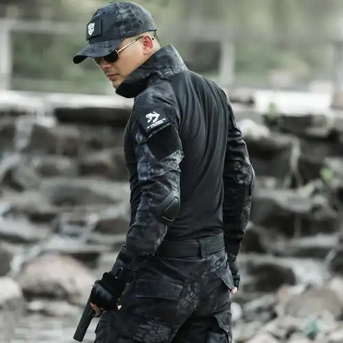 特种兵迷彩外军蛙人男式套装运动户外体能训练美军事陆战术训练服