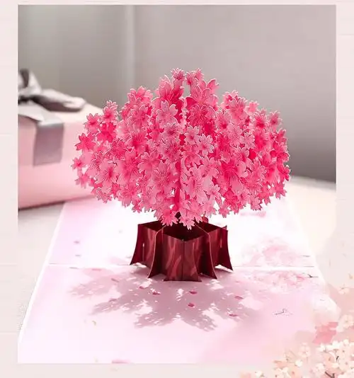 教师节立体贺卡折叠花束卡片祝福感谢卡成品送给老师的礼物 玉兰花