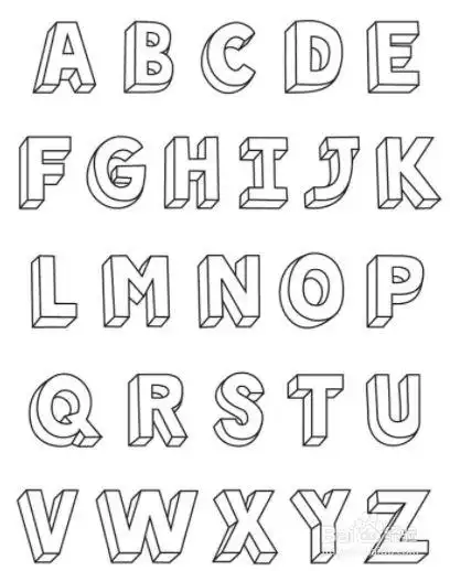 如何绘制3d字母