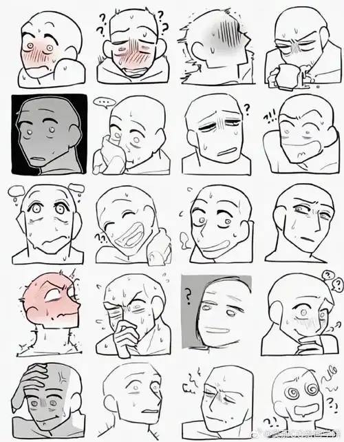 绘画超话#绘画素材##绘画参考#超丰富表情参考