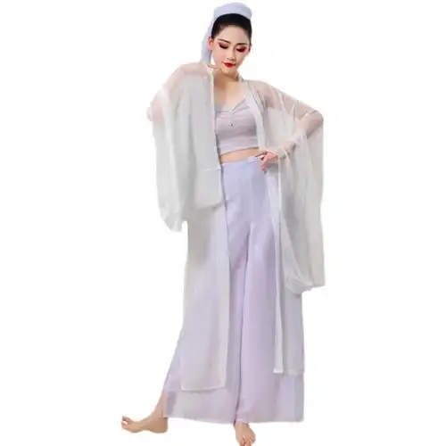 正品古典演出服影楼写真纱衣古装套装飘逸练功民族服装