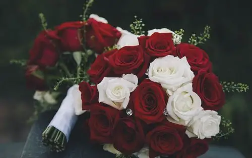花束,红玫瑰和白玫瑰 壁纸 - 2880x1800