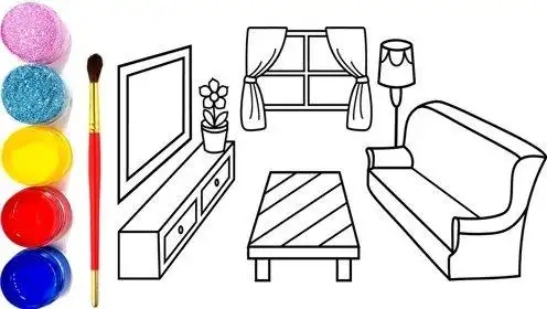 趣味简笔画:画漂亮客厅