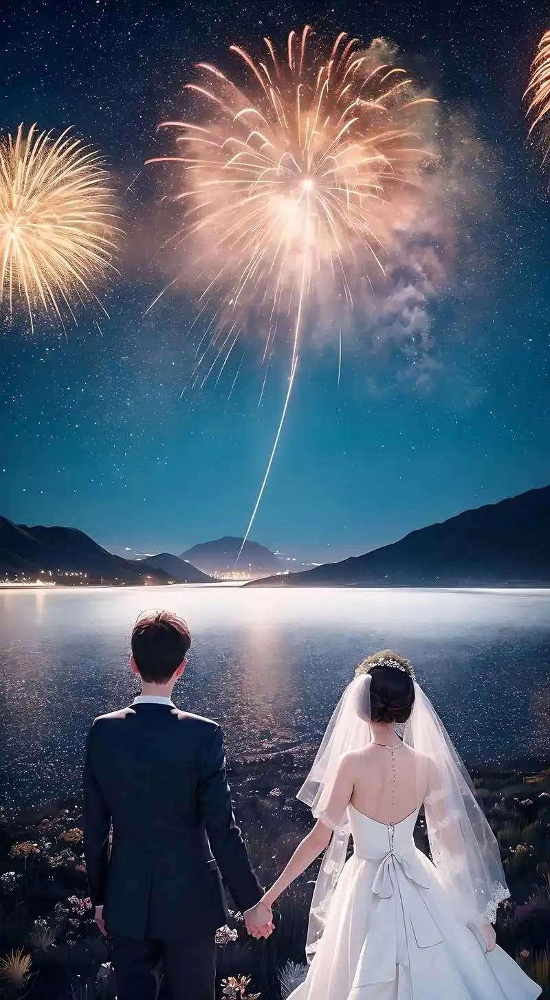 幸福浪漫的爱情,520,情人节快乐.情人节的晚上,我们走在星 - 抖音