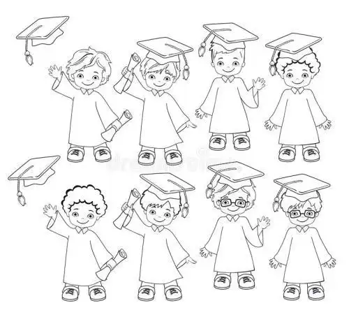 幼儿毕业时简笔画