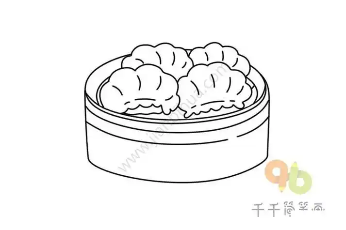 南方美食 蒸饺简笔画 食物简笔画美食简笔画蒸饺简笔画饺子怎么画
