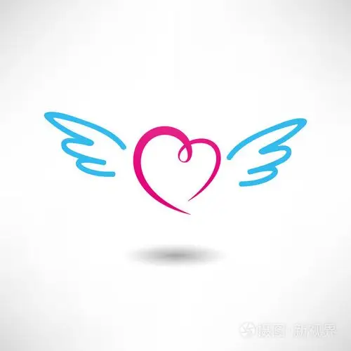带有翅膀图标的心